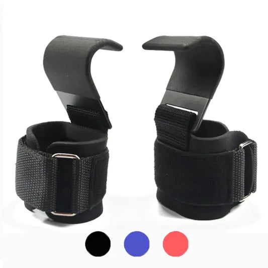 Weight Lifting Hook Grips With Wrist Wraps Hand-Bar